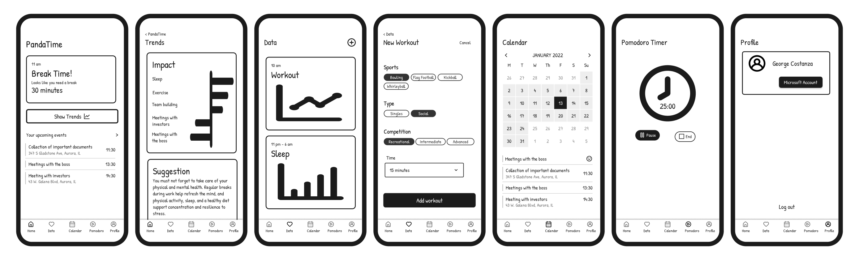 Lo-fi Wireframes